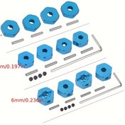 Resim 4 adet RCAIDONG Alüminyum Alaşımlı Altıgen Sürücü Göbekleri, 12mm 4mm/5mm/6mm Adaptörlerle 1/10 RC On-Road Drift Yarış Arabaları için, Tamiya HSP Wltoys - Pil Dahil Değildir 