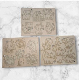 Resim Boyanabilir Ahşap Puzzle Seti 20x16 Cm Kayın Kontra 