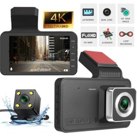 Resim gaman 4K Ultra HD Araç içi kamera Ön+Arka Kamera Geniş Açılı Türkçe Menü 4inc Ekran 