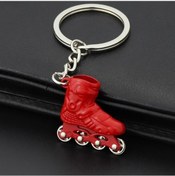 Resim Sones Yaratıcı Simülasyon Paten Anahtarlık Kişiselleştirilmiş Kolye si Kırmızı 