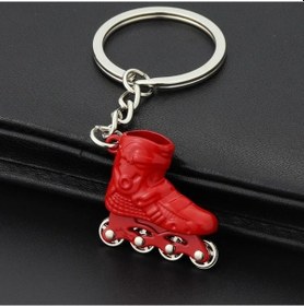 Resim Sones Yaratıcı Simülasyon Paten Anahtarlık Kişiselleştirilmiş Kolye si Kırmızı 