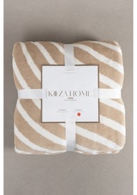 Resim Twin Battaniye Soft Pamuklu Tek Kişilik Battaniye Kahve Krem 150 X 200 5032a Kahverengi - Krem 