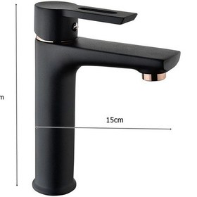 Resim Vilas Defne Siyah Uzun Mix Lavabo Bataryası 