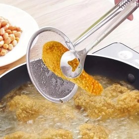 Resim Tech Butiq Paslanmaz Çelik Kızartma Maşası, Süzgeç Filtreli, Metal 
