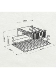 Resim 2 Katlı Ayrı Ayrı Da Sökülüp Kullanılabilen Tabaklık Bulaşıklık Gümüş 