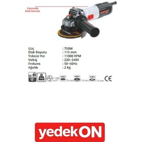 Resim Specco Avuç Taşlama 115mm 750w Sp5019 