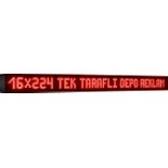 Resim Depo Tabela Reklam Kırmızı Kayan Yazı LED Tabela 16 x 224 cm Tek Taraflı Depo Reklam Tabela Depo Tabela Reklam 