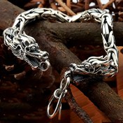 Resim 1 adet Gotik Tarzı Ejderha Bileklik Vintage Ejderha Bileklik Hip Hop Bileklik Moda Erkek Ejderha Kemik Bileklik Günlük, Parti, İş, Halloween, Yıldönümü vb. için Uygun 