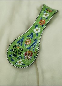 Resim Kaşıklık Çini El İşi Seramik Kaşıklık Tezgah Üstü Kepçe Altı Çok Renkli 