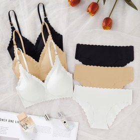 Resim 3 Parça Rahat Dikişsiz Kadın İç Çamaşırı Seti 