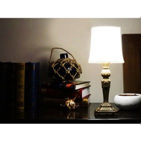 Resim Dekoratif Abajur - Masa Lambası Bronz 