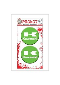 Resim Logo Kawasaki Tasarımlı 3d Kabartmalı Damla Sticker 5cmx5cm 01 