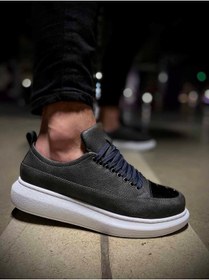 Resim KN Fashion Mp813 Bt Bağcıklı Ortopedik Yüksek/kalın Taban Erkek Sneaker Gri 