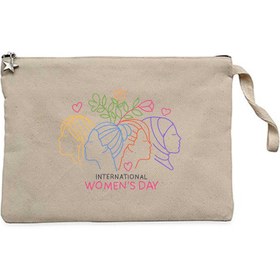 Resim International Women'S Day Krem Clutch Astarlı Cüzdan / El Çantası - Krem 