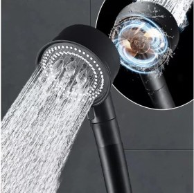 Resim Sardıcı Siyah Turbo 5 Fonksiyonlu Pervaneli Duş Başlığı El Duşu 