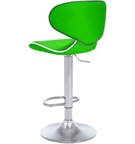 Resim Bürocci Zen Bar Taburesi - Yeşil Modern Deri Metal Ataklı Yüksek Tezgah Sandalyesi - 9549s0513 Yeşil 