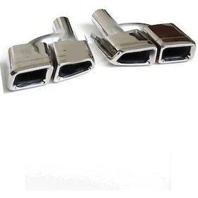 Resim Mercedes - W205 2019 - Arka Egzoz Ucu Set Krom Yeni C63 Amg 2019- 