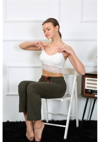 Resim Akbeniz Kadın Pamuklu Alt Pijama 27464 - L Haki 