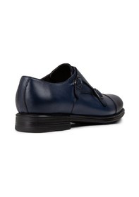 Resim Deery Hakiki Deri Çift Tokalı Lacivert Erkek Klasik Ayakkabı - 01838mlcvc01 