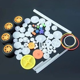 Resim Larskas 78 Parça Plastik Dişli Seti Tekerlek Çark Mil Lastik Kremayer Rc Oyuncak Robot Araba Motor Aksesuar Yedek Parça 