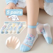 Resim 5 Çift Sanrio Lisanslı Cinnamoroll Diz Üstü Çoraplar - Nefes Alabilen File Polyester ve Spandeks, Pastel Renklerde Sevimli Karikatür Tasarımı, Makinede Yıkanabilir İlkbahar/Yaz Koleksiyonu, Nefes Alabilen Çoraplar | Sevimli Karikatür Çorapları | Makinede Yıkanabilir Çoraplar, Sevimli Çoraplar, Sanrio 
