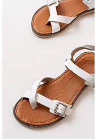 Resim İdimilla 205-091 Beyaz Ortopedik Hakiki Deri Kadın Sandalet Çok Renkli 