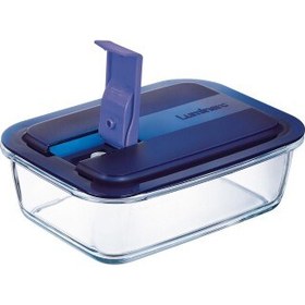 Resim Luminarc Temp Easy Dikdörtgen Mavi Kapak Saklama Kabı 1220 ml 