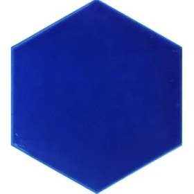 Resim Armada Çini 15x17 Cm Düz Kobalt Altıgen Seramik 