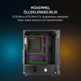 Resim James Donkey Helıx H800 4xrbw Atx 650W Gamıng Kasa 