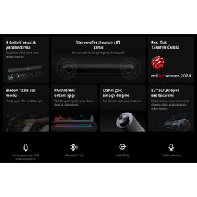 Resim Xiaomi Masaüstü Hoparlör Koyu Gri, 4 Üniteli Stereo, RGB Renkli Işıklı (Xiaomi Türkiye Garantili) 