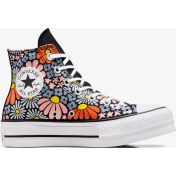 Resim Converse Chuck Taylor All Star Lift Platform Floral Kadın Siyah Sneaker 