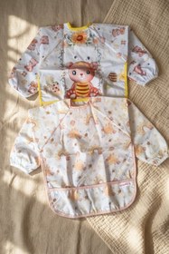 Resim Bebechi Tinybee Leke Tutmaz Sıvı Geçirmez Uzun Kollu Bebek Mama Önlüğü - 2'li Set Blw Uyumlu Kırıntı Cepli 6 