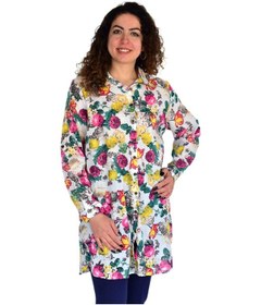 Resim Kadın Çiçekli Desen Viscon Gömlek Bgl-st04238 Pembe 
