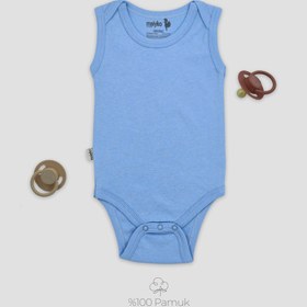 Resim Atlet Body Bebe Mavisi %100 Pamuk - 3-6 Ay 