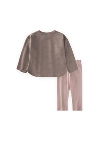 Resim Uzun Kollu T-shırt Takım 1-7 Yaş Vizon Vizon 