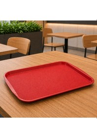 Resim Abs Servis Tepsisi Kaymaz Yüzeyli 32x44 Cm Kırmızı Renk Endüstriyel Kullanıma Uygun, Kırılmaz, Bpa Free 7 Renk Seçenekli 