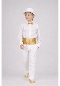 Resim Dıgıl Kids Erkek Çocuk Papyon Gömlek Pantalon Kuşak Takım Beyaz 