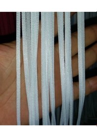 Resim İp Model Beyaz Renk İp Perde 190 Cm En 280 Cm Boy 2 Mm Şeritler Halinde Hazır İp Perde Beyaz 