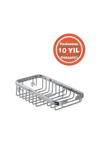Resim Çelik Banyo Paslanmaz Pirinç Mercan Lifli 10x19 Sabunluk Süngerlik Krom 