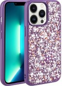 Resim More Tr İphone 12 Pro Max Uyumlu Kılıf Parlak Taşlı Tasarım Zore Linea Kapak 