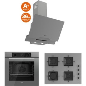 Resim Ferre Flowart Serisi (QBL63CPR SS208 D065) Ankastre Set 