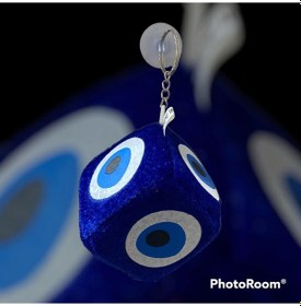 Resim Aralminiavm Nazar Boncuğu Peluş Vantuzlu Zar Araba Süsü 