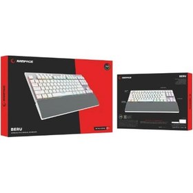 Resim Rampage Beru Beyaz 2.4g + Bt Wireless Red Swıtch Mekanik Gaming Oyuncu Klavye Slim Rgb 