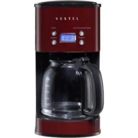 Resim Vestel Retro Bordo Filtre Kahve Makinası 1000W 12 Fincan Kapasite 