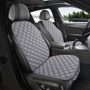 Resim Yeni Keten Dokulu Araç Ön Koltuk Örtüsü, Depolama Cebi ile Rahat Sürüş, %90'a Yakın Tüm Otomobiller ve SUV'lar İçin Uygun Evrensel İç Aksesuar 