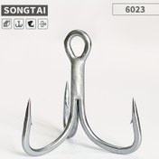 Resim 12'li Kutu Yüksek Kaliteli 4x Güçlendirilmiş Üçlü Çapa Kancalar, Yüksek Karbon Çelik Balıkçı Kancaları 