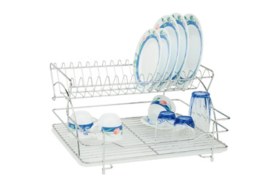 Resim Feyza Design Iki Katlı Paslanmaz Metal Tabaklık, Şık ve Dayanıklı Mutfak Gereçleri 