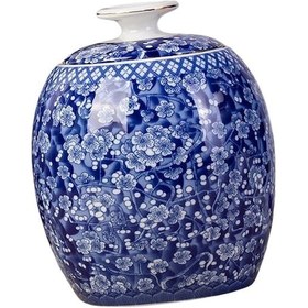 Resim Trendooze Antika Seramik Zencefil Kavanoz, Kapaklı Çiçek Aranjmanı, Stil C - Unik Tasarım Stil C 