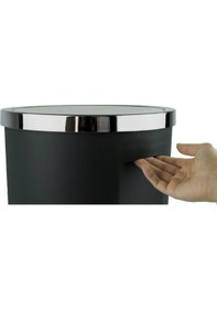 Resim Primanova Lenox Plastik Döner Kapaklı Çöp Kovası 35 LT Siyah 