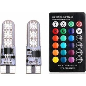 Resim OtoÇizgi Uzaktan Kumandalı Çakar Lamba T10 18 Led Rgb Park Lambası 2 Adet OtoÇizgi 
